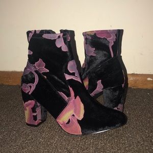 Steve Madden Velvet Floral Booties
